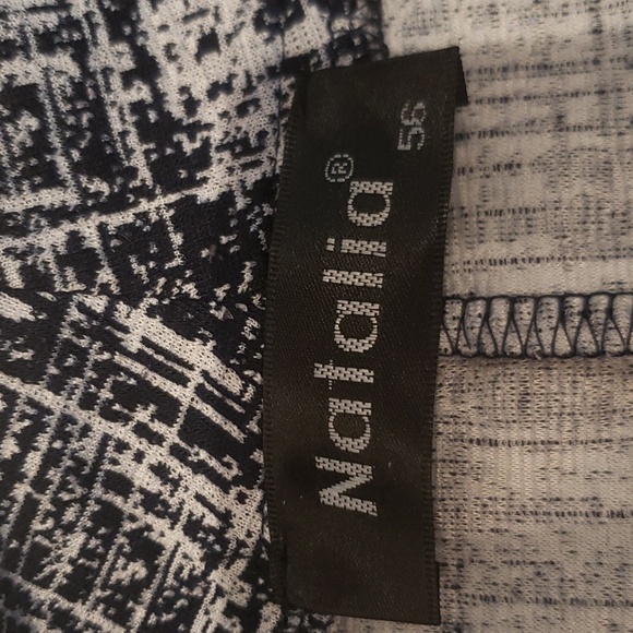 Natalia 56 Black White Top Womens Box Front Pockets 3/4 Sleeve Size Cotton Large - Picture 10 of 14